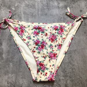 Pink and White floral Bottom Bikini XS